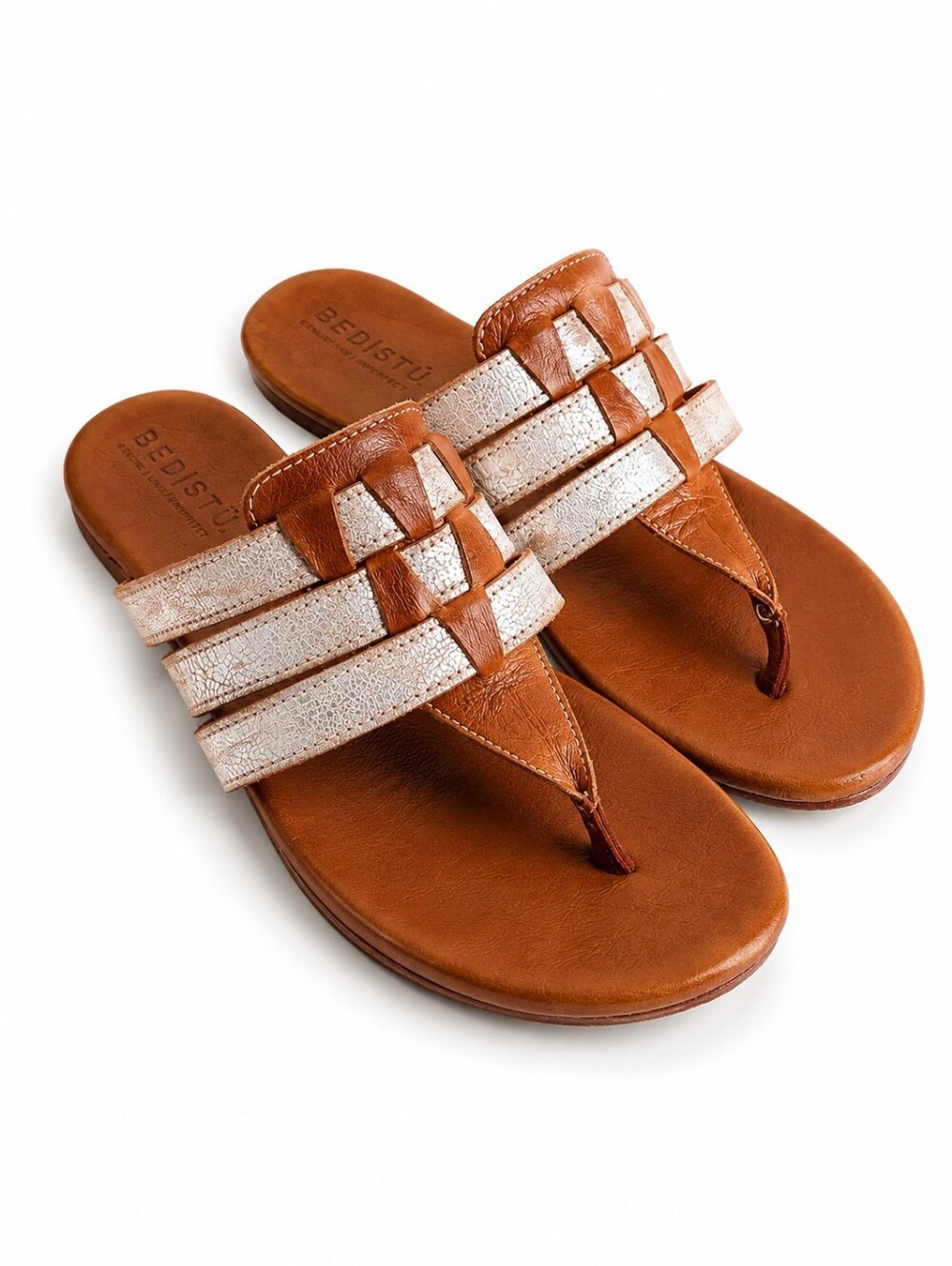 Bed Stu Pecan Rustic Nectar Lux Women's Leather Sandals Flip Flop Thongs Sz 9